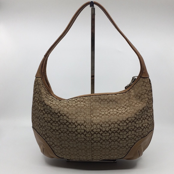 Vintage Coach 6617 Ergo Mini Signature C shoulder bag  tan leather and jacquard - Picture 4 of 17